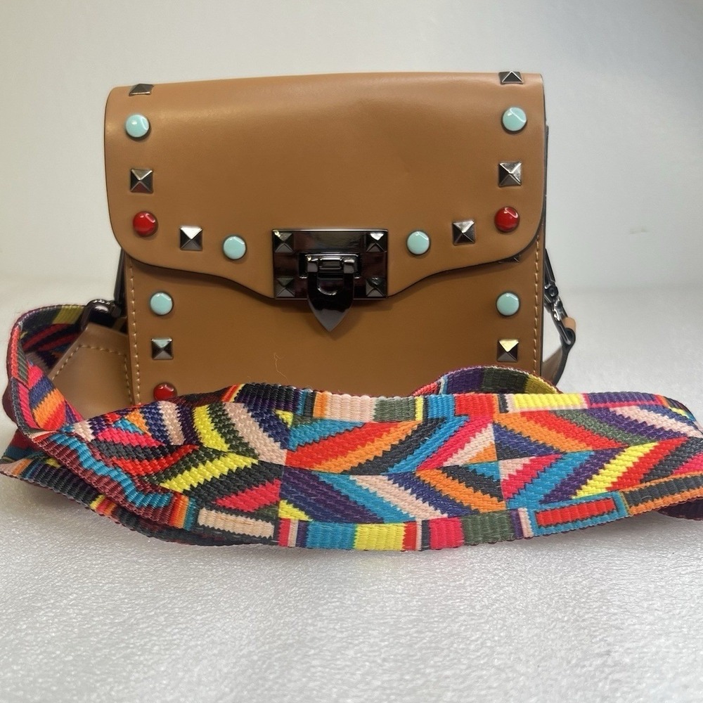 Borse in Pelle Crossbody Multicolor Strap Jewel Bag‎ Made In Italy